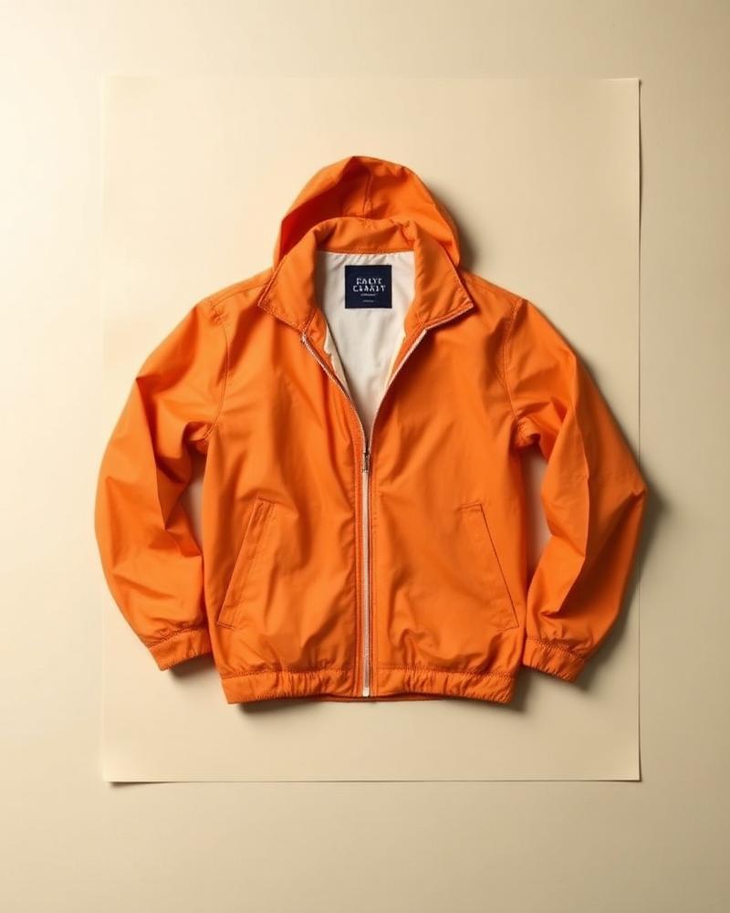 Orange Tech Windbreaker